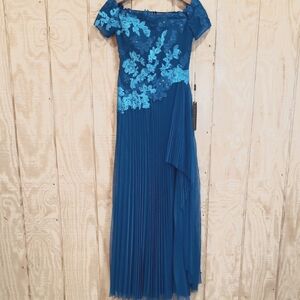 Alexander By Daymor Jade Green Beaded Embroidered Maxi Ball Gown Dress Sz 6 #951